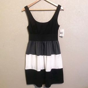 NWOT black/gray/white dress.